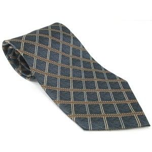 Dani Moda Maschile Dark Blue Gray Brown Stripes 100% Silk Mens Tie T0182510